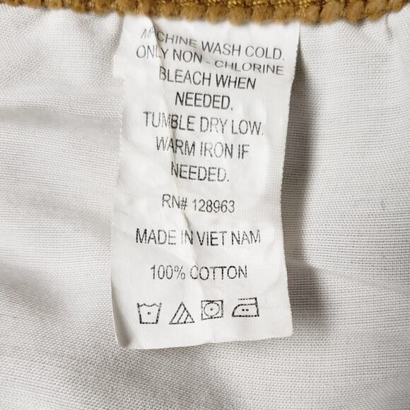 INDIGO Rein Golden Brown  Corduroy mini skirt‎ size 13/30 button fly raw hem - Picture 7 of 9